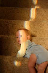 Crawling up stairs